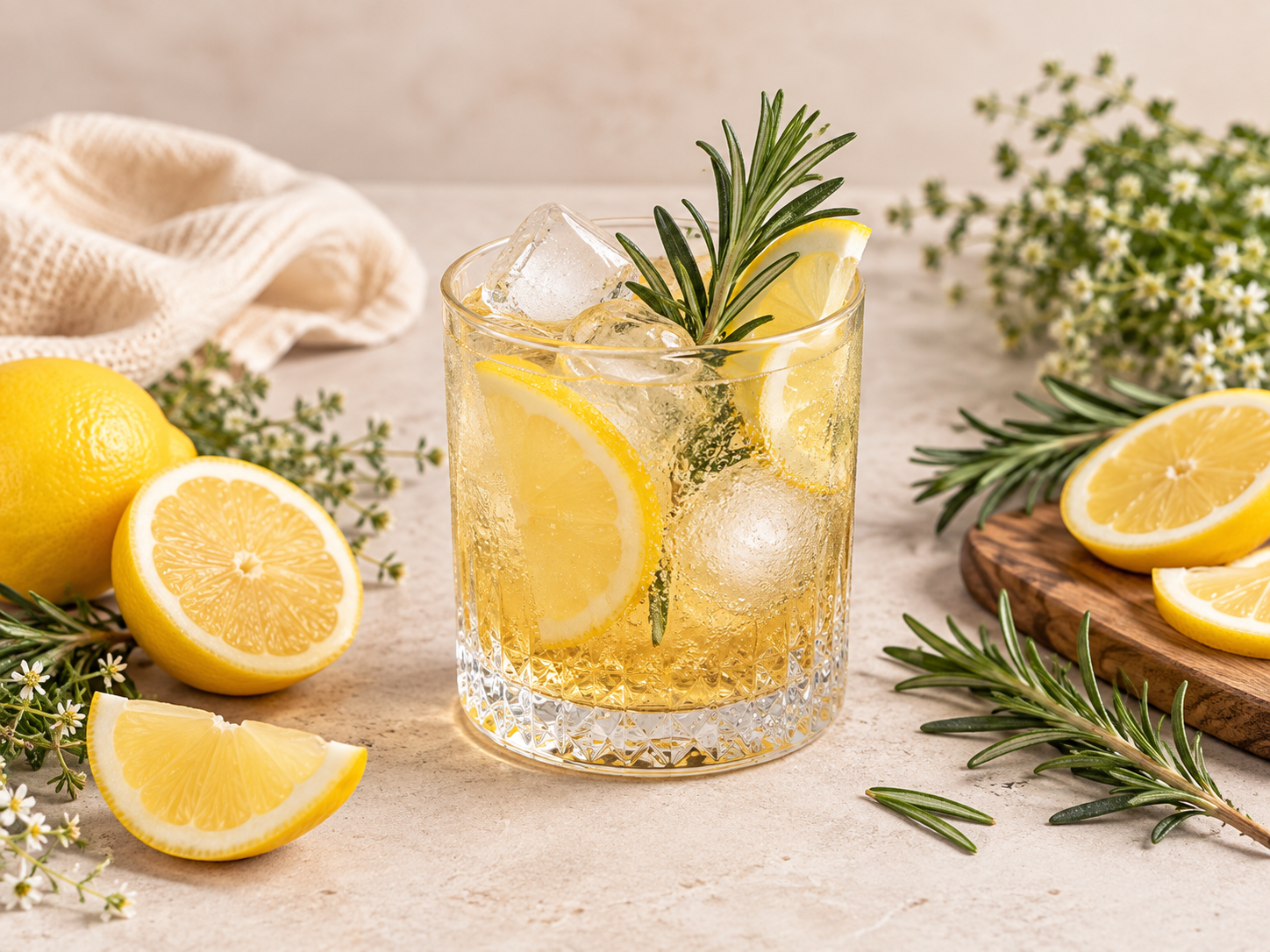 Shrub Zitrone-Rosmarin Spritz